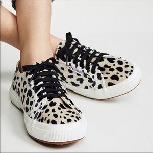 Superga Dalmation Spot Print Lace Up Rubber Sole Sneakers Sz US 9.5